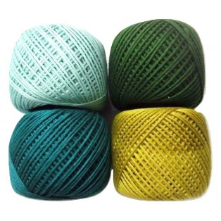 LOT 10 SHADES of GREEN 6 Ply Strand Cotton Thread Yarn Cross Stitch Embroidery